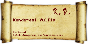 Kenderesi Vulfia névjegykártya